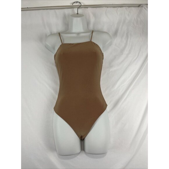 Okakie Bodysuit Women’s size S Beige Slinky Baddie - Picture 2 of 12